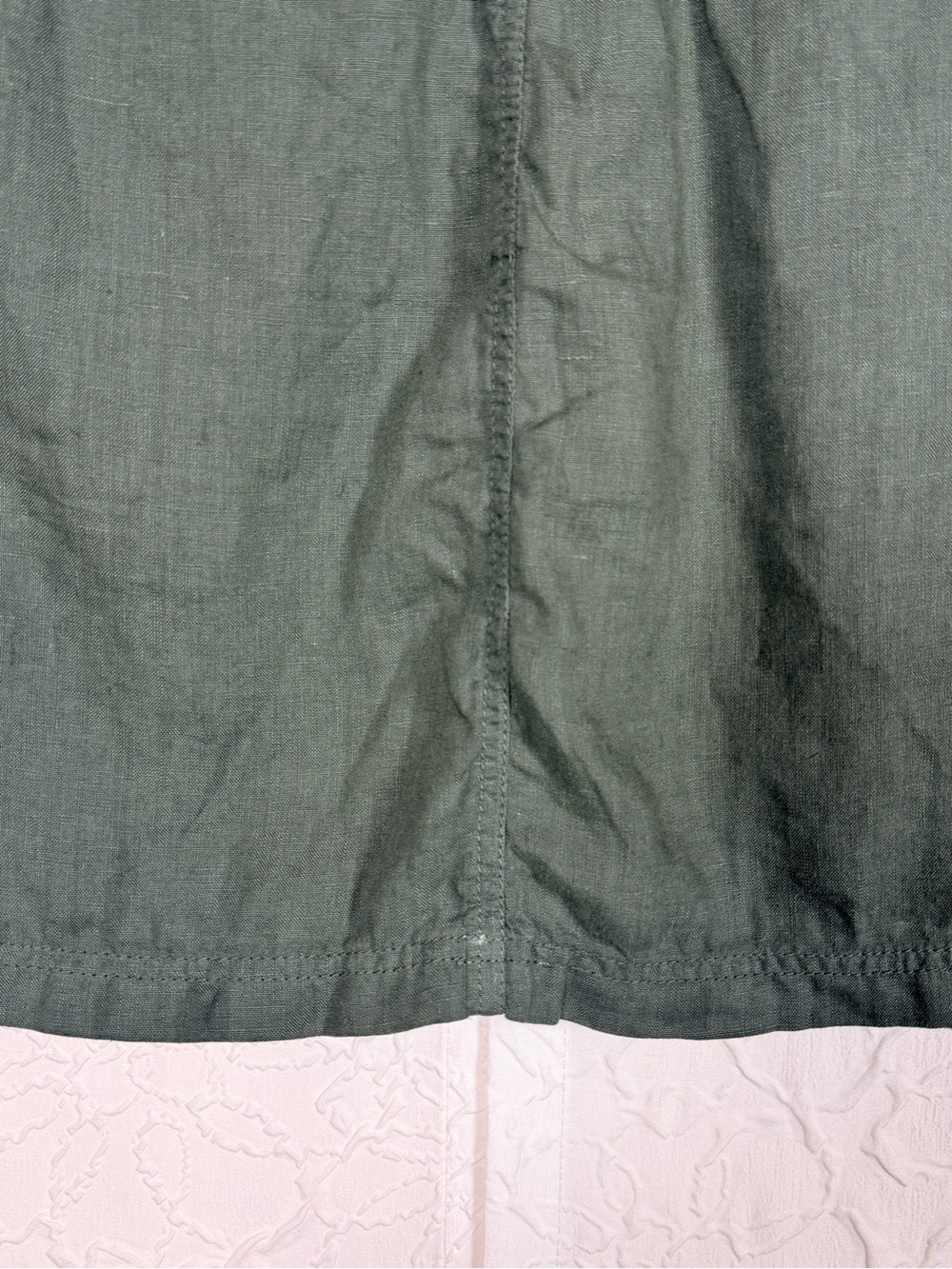 Athleta Seline Linen Mini Skirt Olive Green Drawstring Pockets Size 2 - Picture 7 of 10